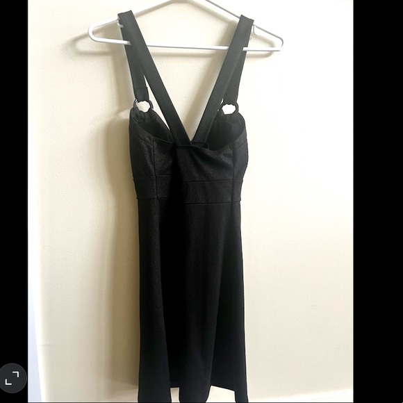 Guess Sparkle Black Deep V Neck Dress - Picture 2 of 7